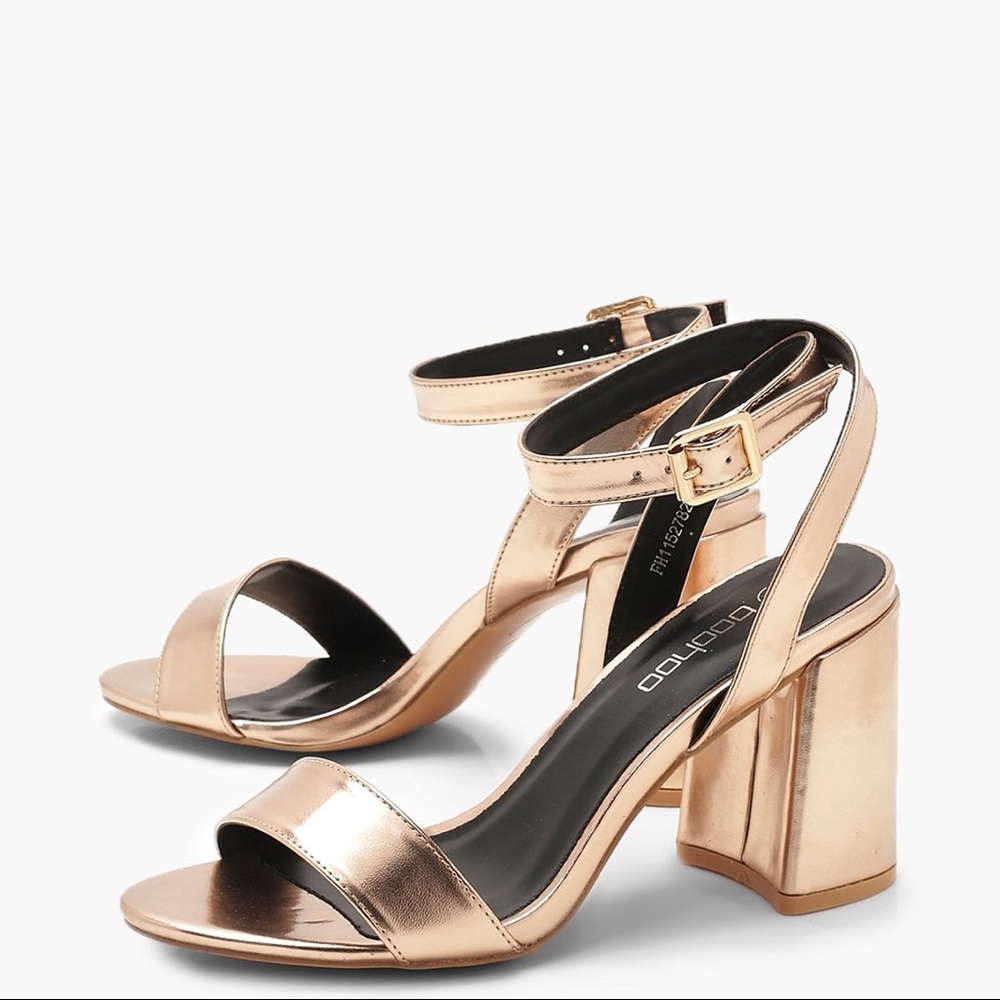 Boohoo Chunky Block 2 Part Heels